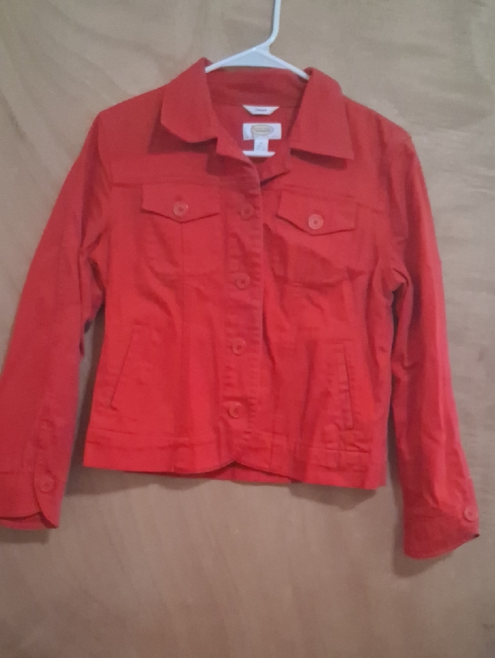 Talbots Red Button-Front Jean Jacket